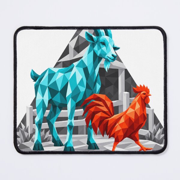 Item preview, Turquoise goat and crystalline rooster designed and sold by danart7.