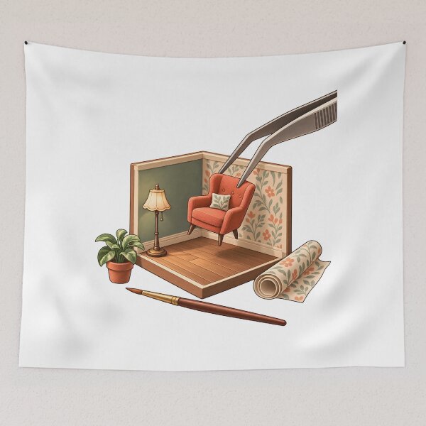 Item preview, Tiny Room Miniaturist Workshop Art designed and sold by Philippa Shop.