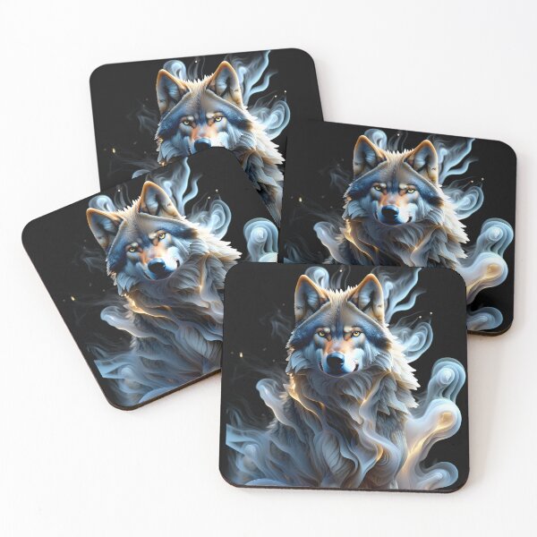 Item preview, Blue Gold Fluid Wolf designed and sold by AuraVisionLab.