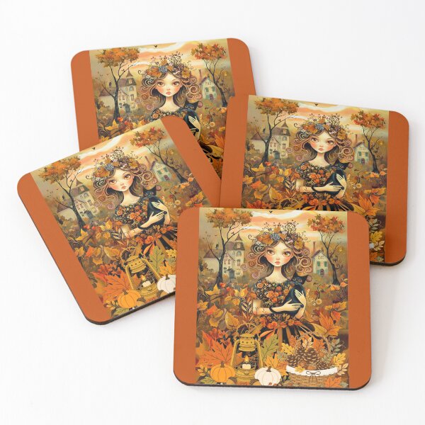Item preview, GIRL WITH CAT IN AUTUMN designed and sold by Tammera.