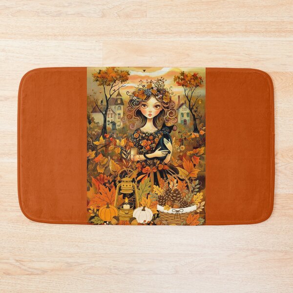 Item preview, GIRL WITH CAT IN AUTUMN designed and sold by Tammera.