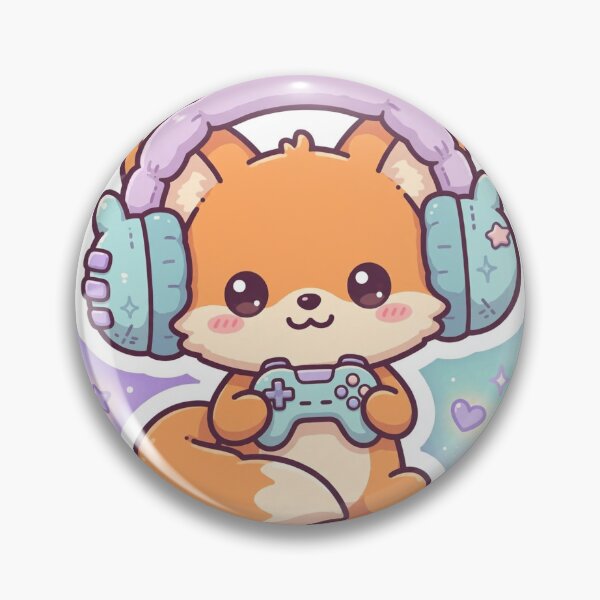 Item preview, Cute Fox Gamer with Headphones Kawaii Sticker designed and sold by DerMetz.