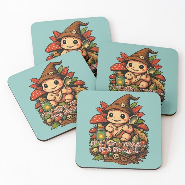 Item preview, Cute Baby Goblin Witch with Forest Treasures -Goblincore Forest Spirit and Magic Mushrooms designed and sold by OLYUS.