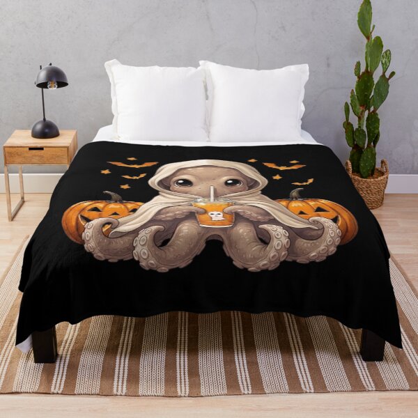 Item preview, Cute Halloween Octopus Witch – Spooky Pumpkin Moon designed and sold by Anime ⭐⭐⭐⭐⭐.