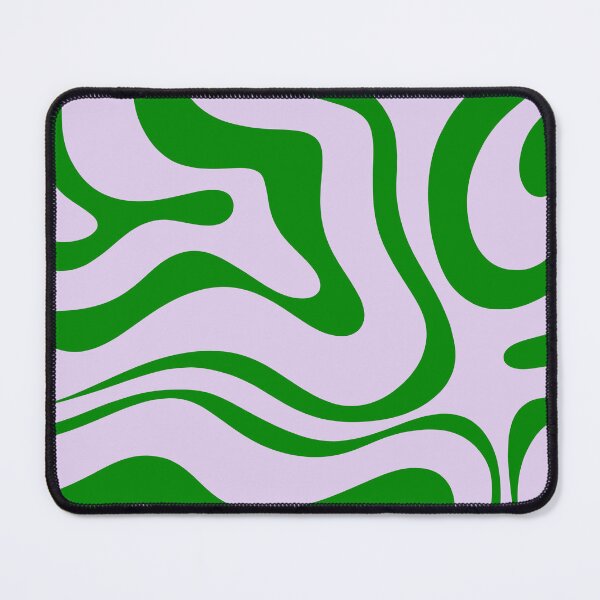 Item preview, Retro Modern Abstract Liquid Swirl in Light Lavender and Bright Green designed and sold by kierkegaard.