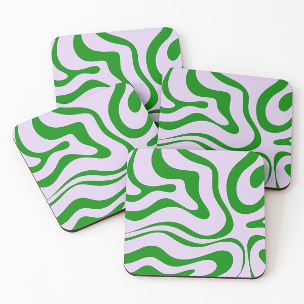 Item preview, Retro Modern Abstract Liquid Swirl in Light Lavender and Bright Green designed and sold by kierkegaard.
