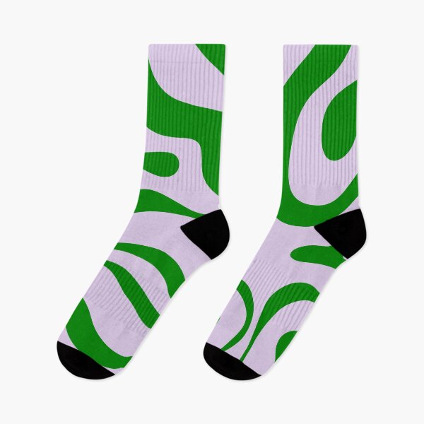 Item preview, Retro Modern Abstract Liquid Swirl in Light Lavender and Bright Green designed and sold by kierkegaard.