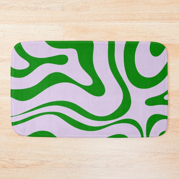 Item preview, Retro Modern Abstract Liquid Swirl in Light Lavender and Bright Green designed and sold by kierkegaard.
