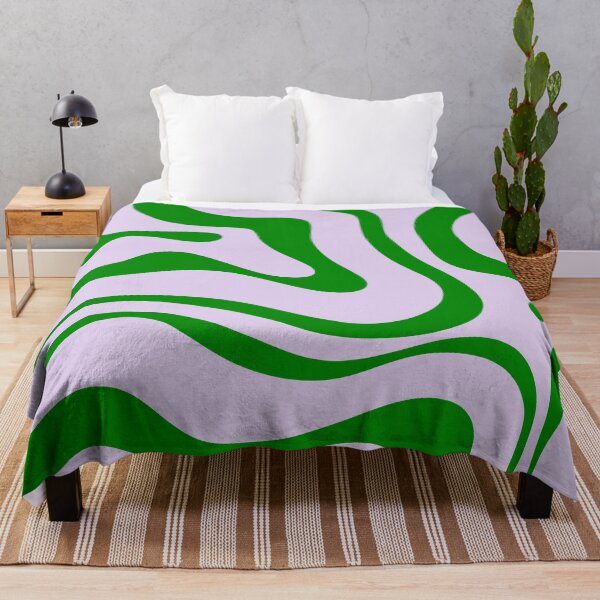 Item preview, Retro Modern Abstract Liquid Swirl in Light Lavender and Bright Green designed and sold by kierkegaard.