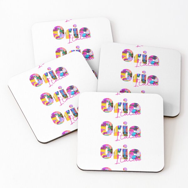Item preview, Oria, Brindisi, Italy, Italia, colorful typography design for travellers designed and sold by Wanderful-roads.