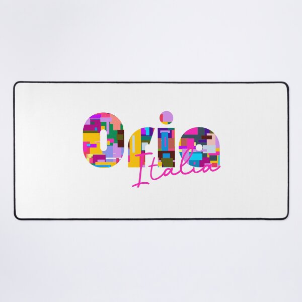 Item preview, Oria, Brindisi, Italy, Italia, colorful typography design for travellers designed and sold by Wanderful-roads.