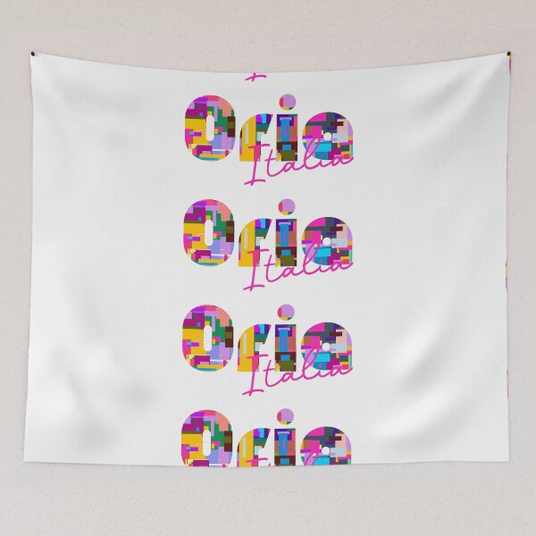 Item preview, Oria, Brindisi, Italy, Italia, colorful typography design for travellers designed and sold by Wanderful-roads.
