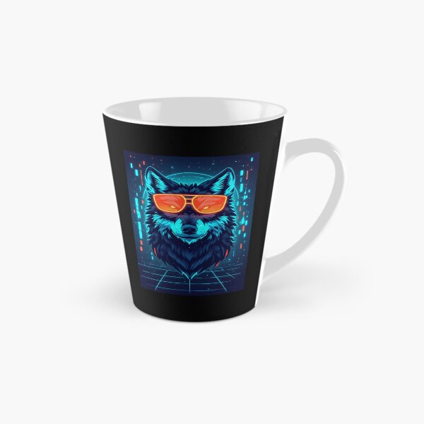 Item preview, Illustration of a Cyberpunk Wolf with a Grid Background designed and sold by Cyber Gold Studio.