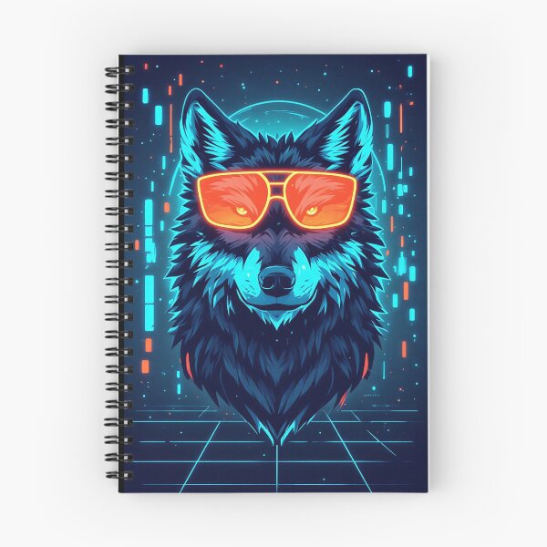 Item preview, Illustration of a Cyberpunk Wolf with a Grid Background designed and sold by Cyber Gold Studio.