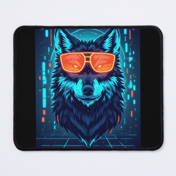 Item preview, Illustration of a Cyberpunk Wolf with a Grid Background designed and sold by Cyber Gold Studio.