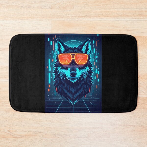 Item preview, Illustration of a Cyberpunk Wolf with a Grid Background designed and sold by Cyber Gold Studio.