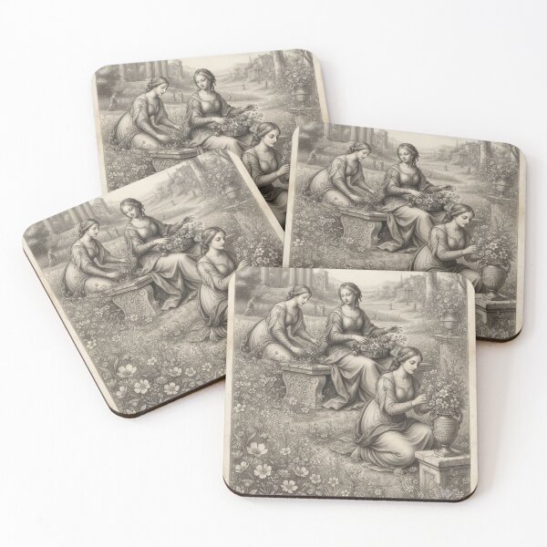 Item preview, Classical Vintage Art Women in Nature Scene  designed and sold by Esengaye.