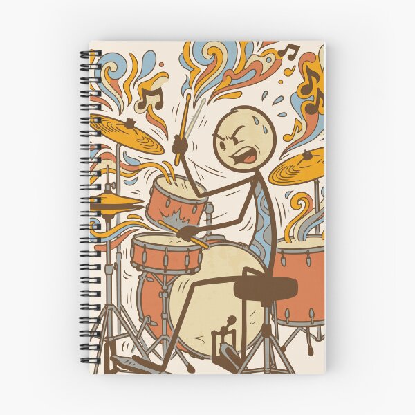 Item preview, Stickman drummer euphoric retro groovy style - Light Colors Edition designed and sold by Shyla Marsare.
