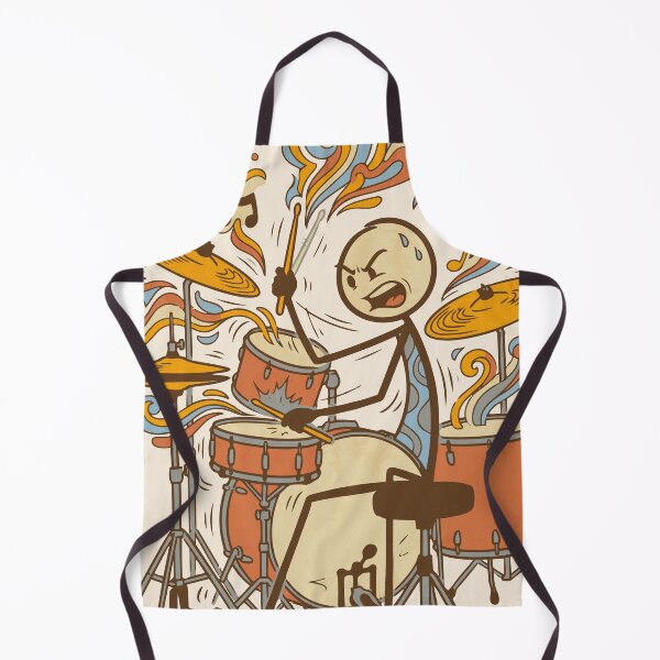 Item preview, Stickman drummer euphoric retro groovy style - Light Colors Edition designed and sold by Shyla Marsare.