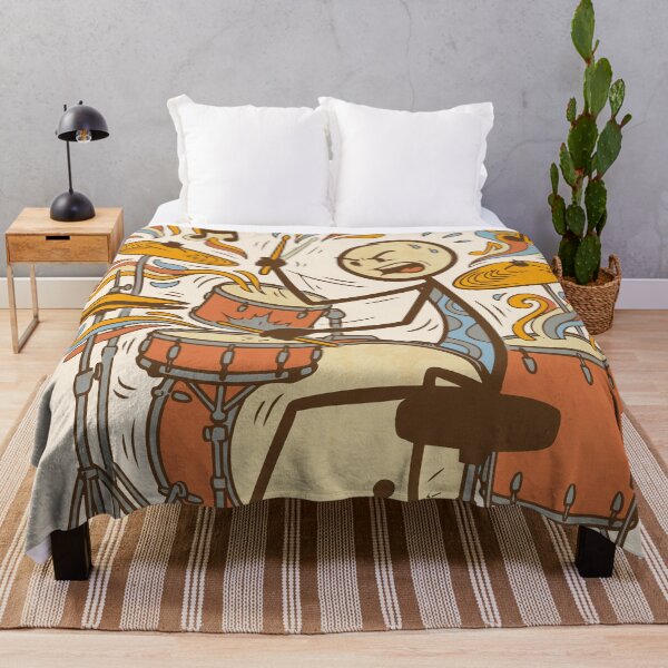 Item preview, Stickman drummer euphoric retro groovy style - Light Colors Edition designed and sold by Shyla Marsare.