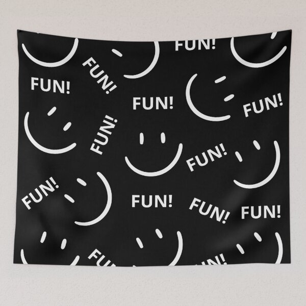 Item preview, FUN Smiley Face Dark Pattern Happy Minimalist Doodle White On Black designed and sold by LensDyn™.
