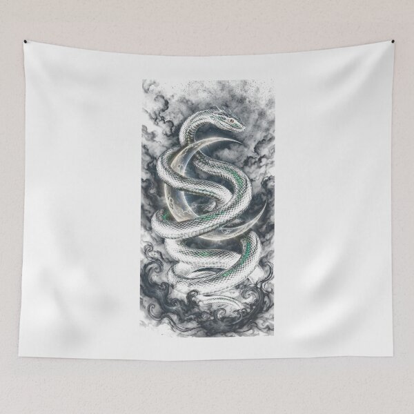 Item preview, Serpent of the Crescent Moon designed and sold by AscendedLight — Dark Fantasy & Gothic Art.