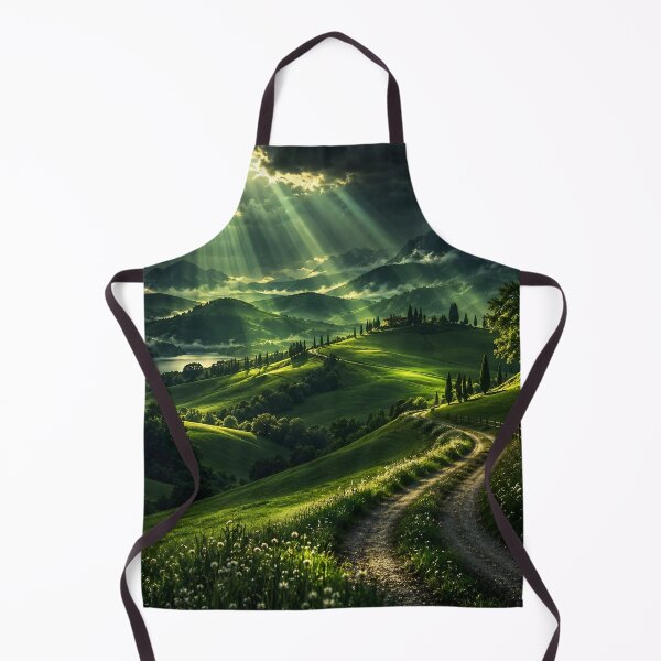 Item preview, Dramatic Green Mountain Landscape Sun Rays Winding Country Road designed and sold by IRON SIREN.