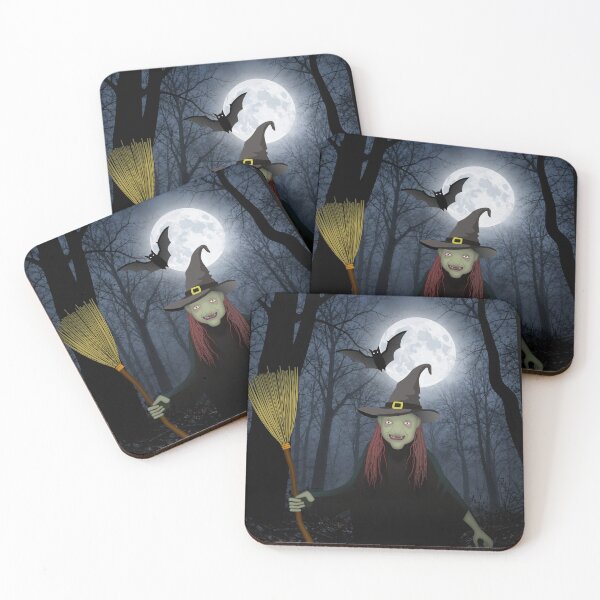Item preview, Halloween witch in scary forest designed and sold by ChimaGraphics.