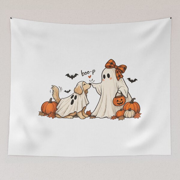 Item preview, Boo-P Ghost Dog Cute Halloween Retro Spooky Dog Lover designed and sold by Denenberg Jardel.
