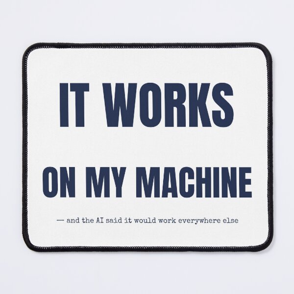 Item preview, It Works On My Machine Funny AI Dev T-Shirt designed and sold by BerkleyCo.