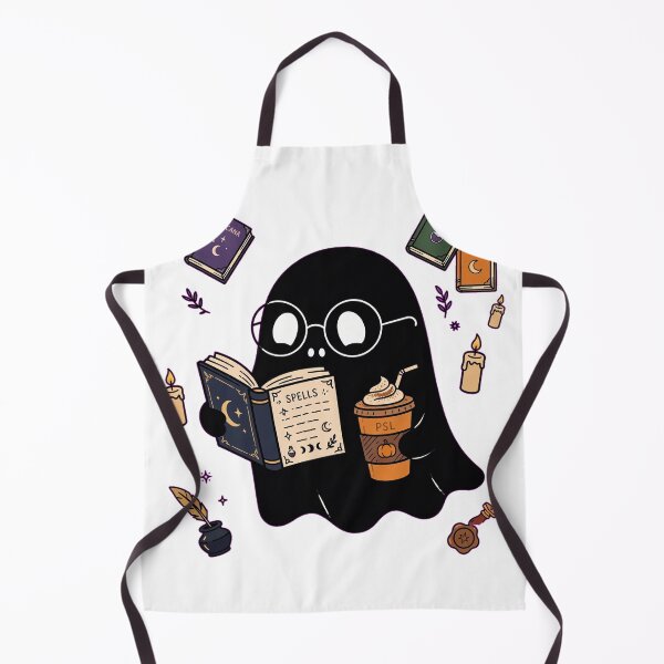 Item preview, Bookish Ghost Reading Spell Book - Pumpkin Spice Latte Halloween - Dark Academia Spooky Season (Light Shirt Version)  designed and sold by Aisha Reda.