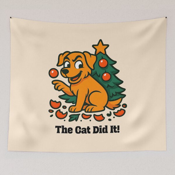 Item preview, The Cat Did It Funny Christmas Dog designed and sold by Sachie's Studio.