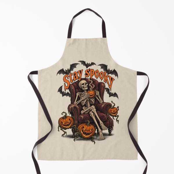 Item preview, Stay Spooky Skeleton Relaxing with Pumpkin Mug designed and sold by MythicCotton.