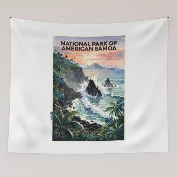 Item preview, National Park of American Samoa Vintage Watercolor Travel designed and sold by Teelogic.