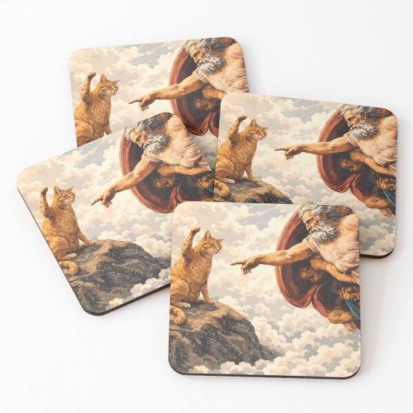 Item preview, The Creation of Adam Cat Parody  designed and sold by FaizArtShop.