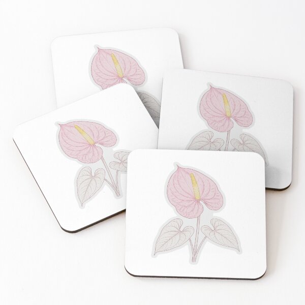 Item preview, Pink Anthurium Sticker | Anthurium Die Cut Sticker | Fine Line Tropical Flower Decal | Minimalist Heart Flower Laptop Sticker designed and sold by FineLineBotanical .