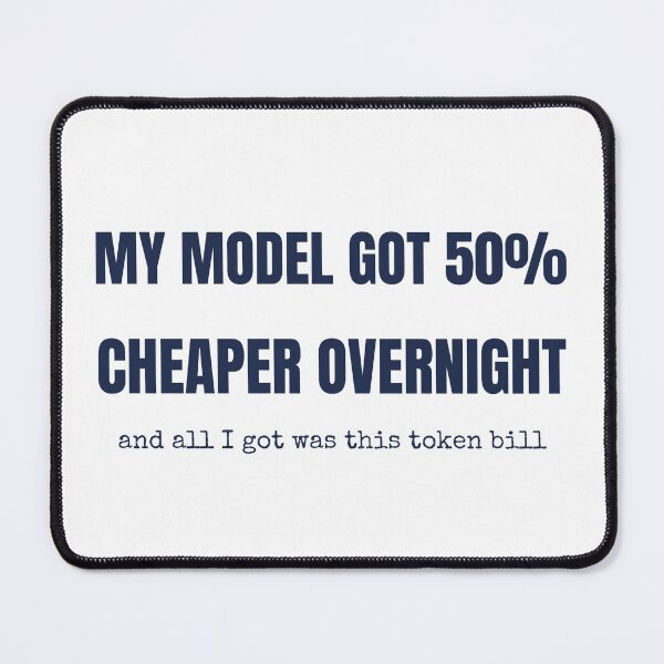 Item preview, My Model Got 50% Cheaper Funny AI T-Shirt designed and sold by BerkleyCo.