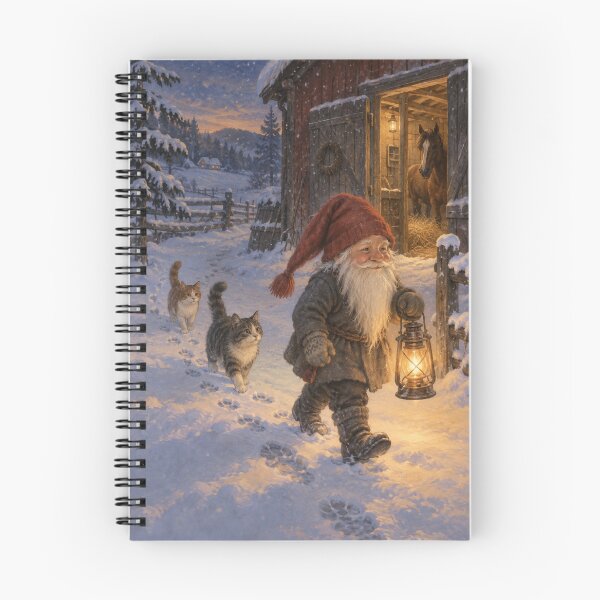 Item preview, Christmas Gnome with Cats Winter Cozy Scene designed and sold by Meandmyshop.