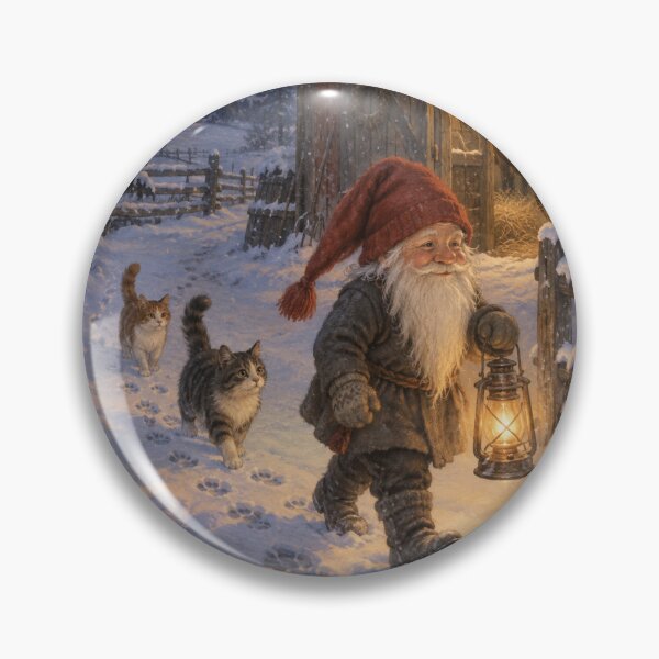 Item preview, Christmas Gnome with Cats Winter Cozy Scene designed and sold by Meandmyshop.