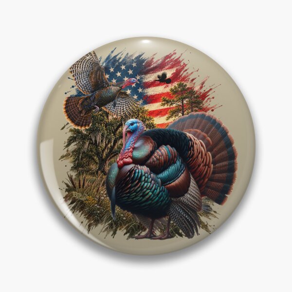 Item preview, Patriotic Wild Turkey Gobbler Americana Flag Hunting Decor designed and sold by LifeCrush.