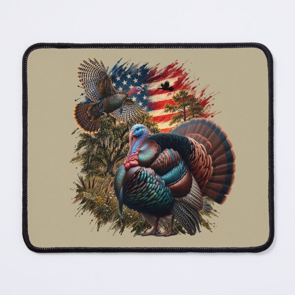 Item preview, Patriotic Wild Turkey Gobbler Americana Flag Hunting Decor designed and sold by LifeCrush.