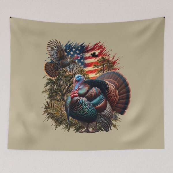 Item preview, Patriotic Wild Turkey Gobbler Americana Flag Hunting Decor designed and sold by LifeCrush.