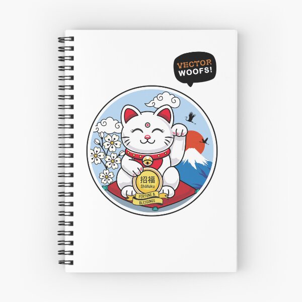 Item preview, White Maneki Neko with Closed Eyes – Fortune designed and sold by Vector Woofs.
