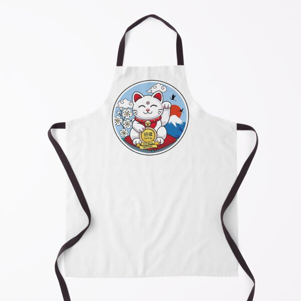 Item preview, White Maneki Neko with Closed Eyes – Fortune designed and sold by Vector Woofs.