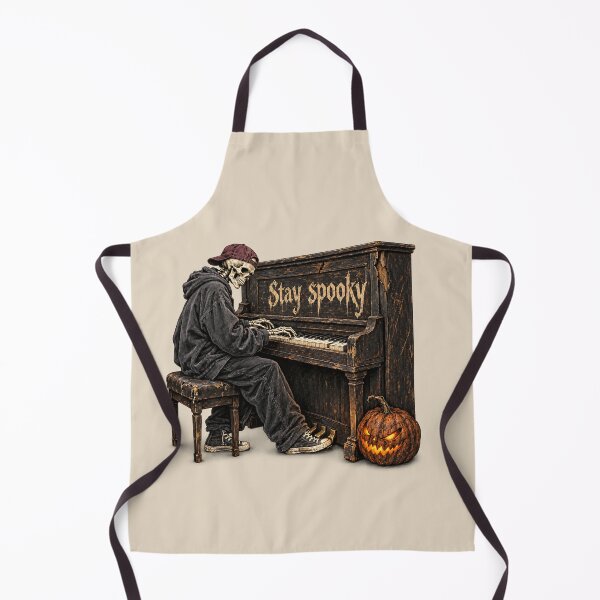 Item preview, Stay Spooky Grunge Skeleton Playing Piano designed and sold by MythicCotton.