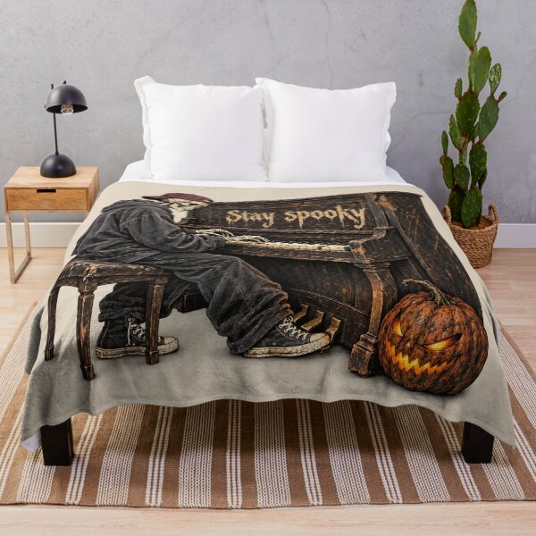 Item preview, Stay Spooky Grunge Skeleton Playing Piano designed and sold by MythicCotton.