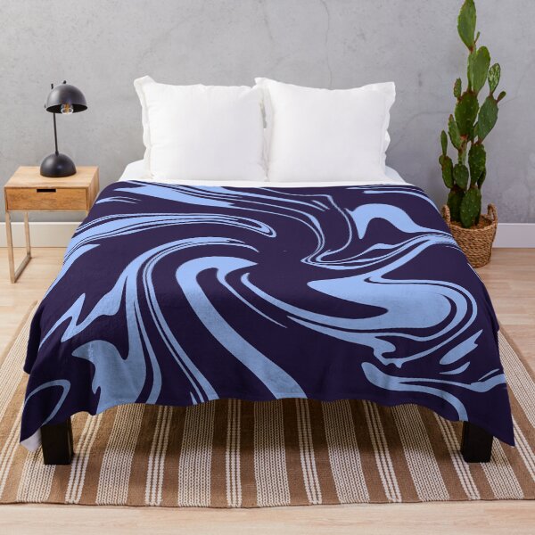 Aperçu de l'œuvre Midnight Blue & Lavender Fluid Marble créée et vendue par CaramelCo.