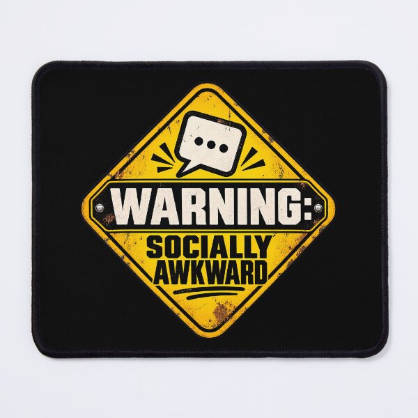 Item preview, Warning Socially Awkward Funny Introvert Humor Retro Sign designed and sold by Photo-Sphere101.