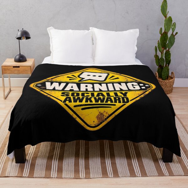 Item preview, Warning Socially Awkward Funny Introvert Humor Retro Sign designed and sold by Photo-Sphere101.