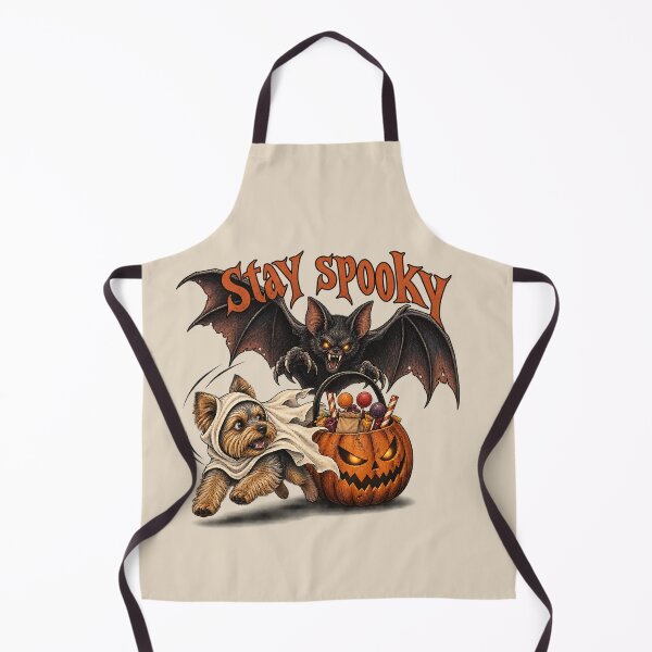 Item preview, Cute Ghost Yorkshire Terrier & Scary Vampire Bat Halloween Trio Fun designed and sold by MythicCotton.